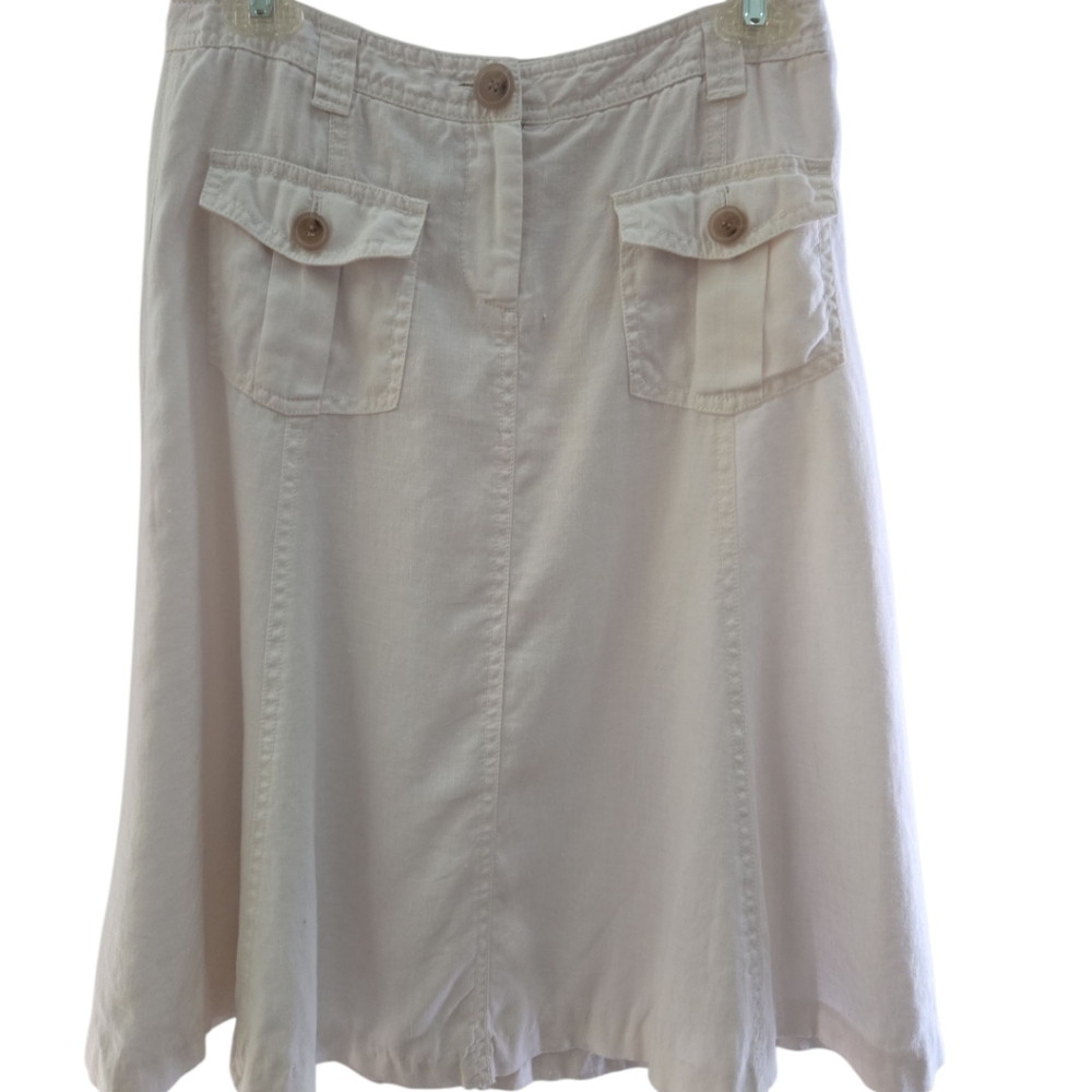 J.CREW OFF WHITE LINEN SKIRT SZ 2